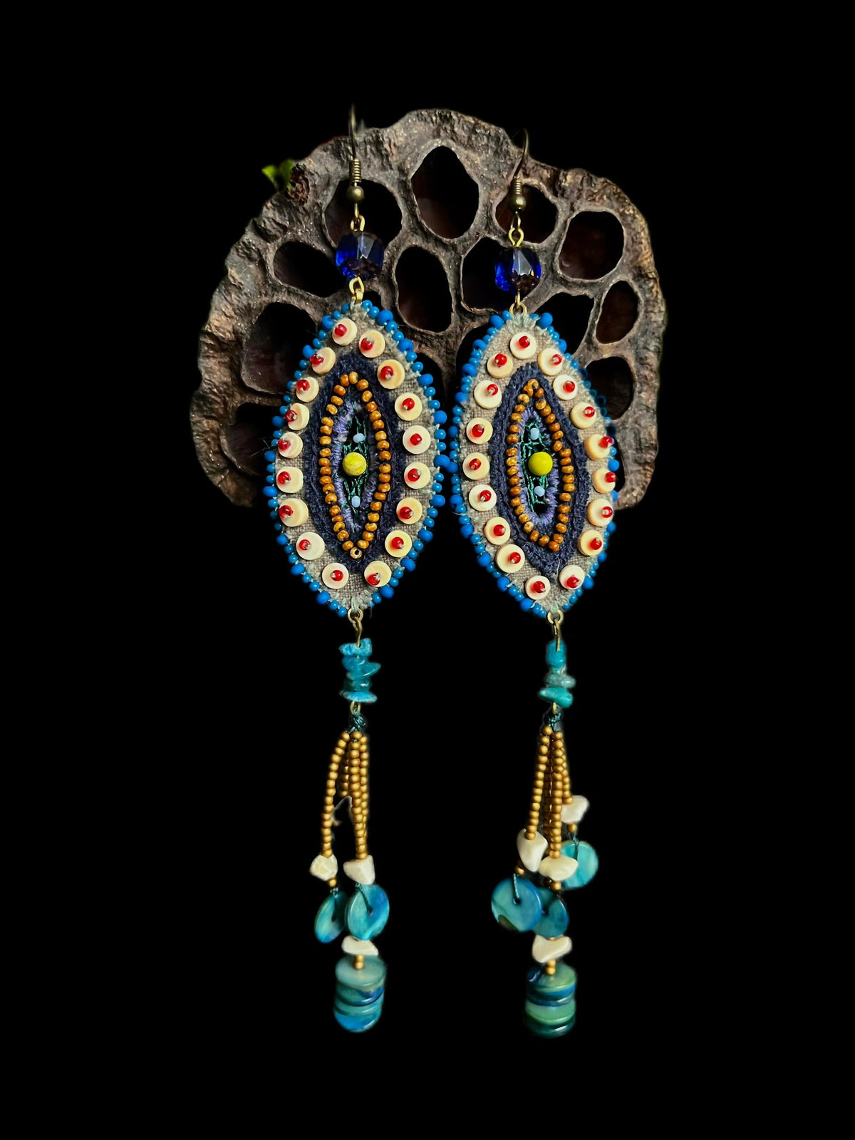 Handcrafted Sterling Silver Blue Stone Evil Eye Earrings – Mystical Protection, Artisan Craftsmanship」