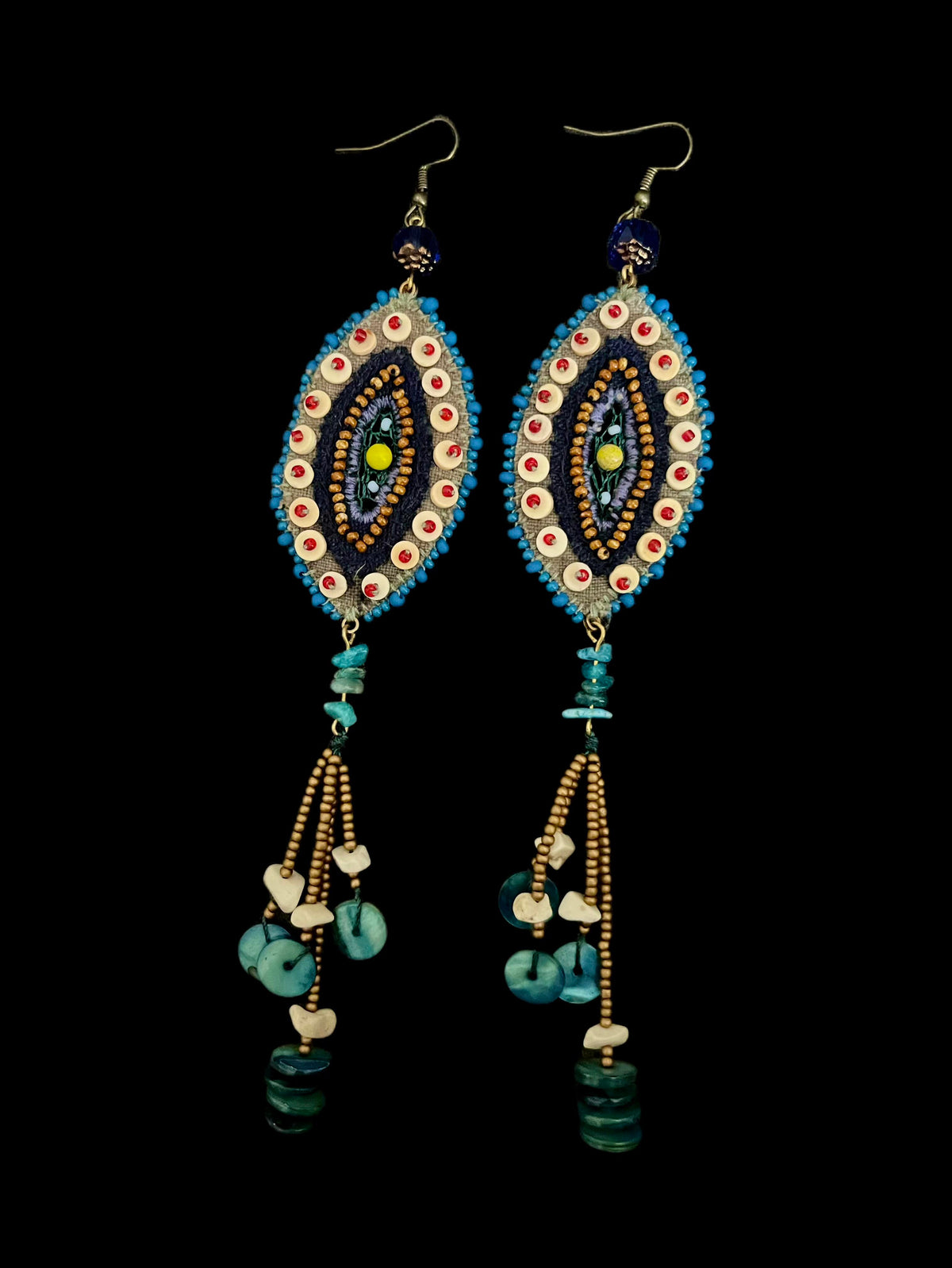 Handcrafted Sterling Silver Blue Stone Evil Eye Earrings – Mystical Protection, Artisan Craftsmanship」