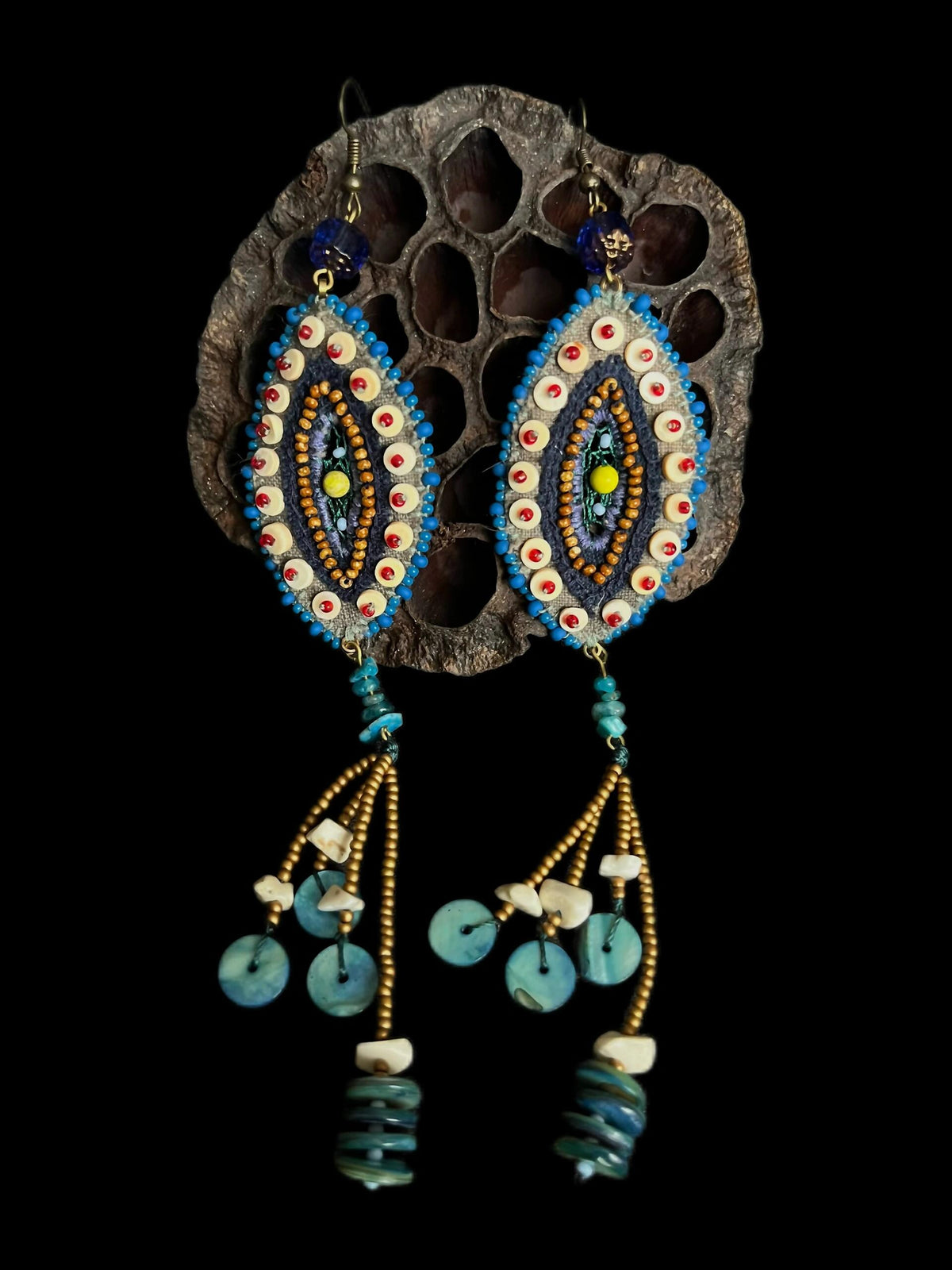 Handcrafted Sterling Silver Blue Stone Evil Eye Earrings – Mystical Protection, Artisan Craftsmanship」