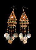 Handwoven Shell & Wood Stick Earrings in Sterling Silver – Coastal Tribal Elegance」
