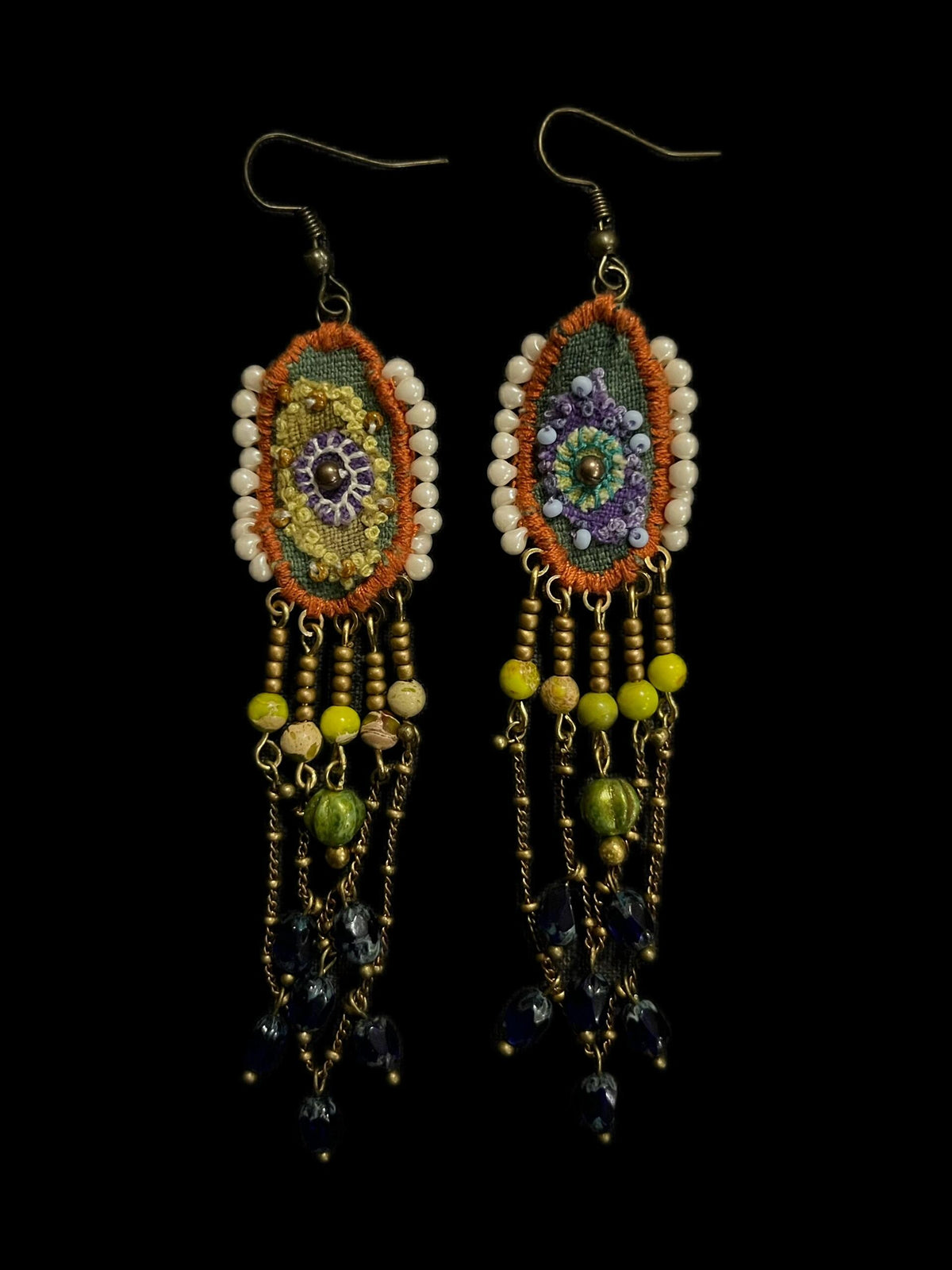 Tribal Colorful Stone Beaded Earrings – Handcrafted Bohemian Spirit」