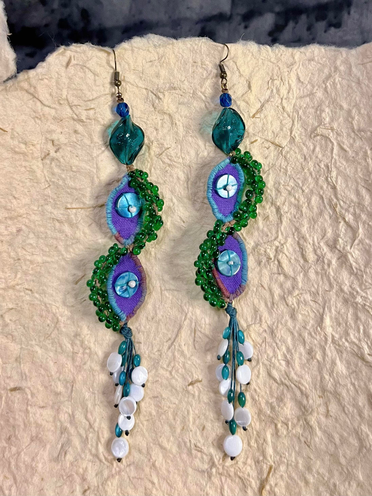 Kaleidoscope Vision" Spiral Eye Beaded Earrings – Transparent Color Burst