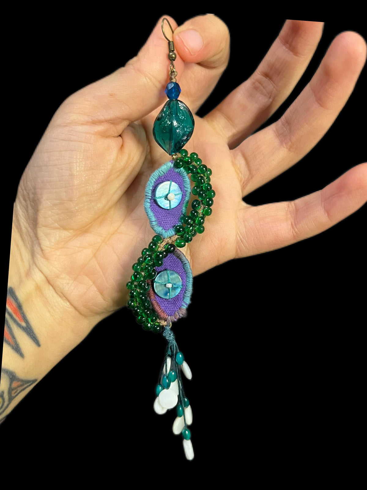 Kaleidoscope Vision" Spiral Eye Beaded Earrings – Transparent Color Burst