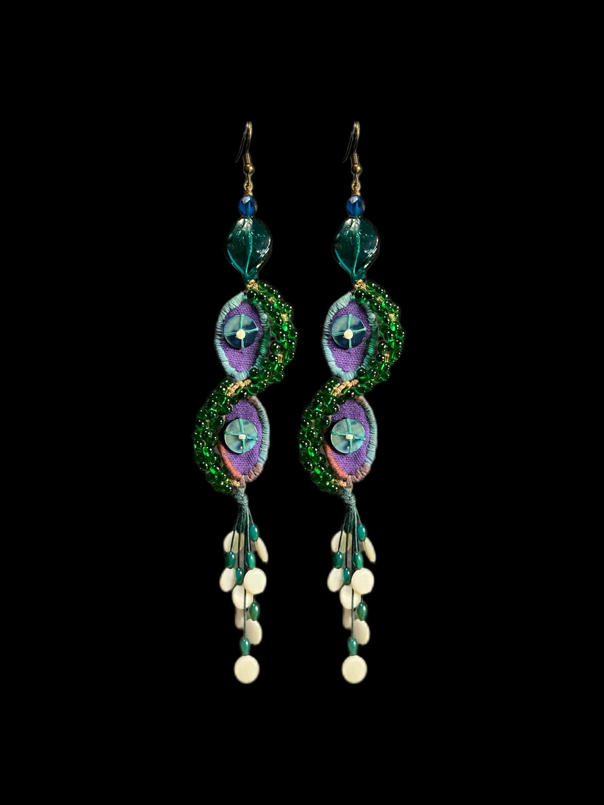 Kaleidoscope Vision" Spiral Eye Beaded Earrings – Transparent Color Burst