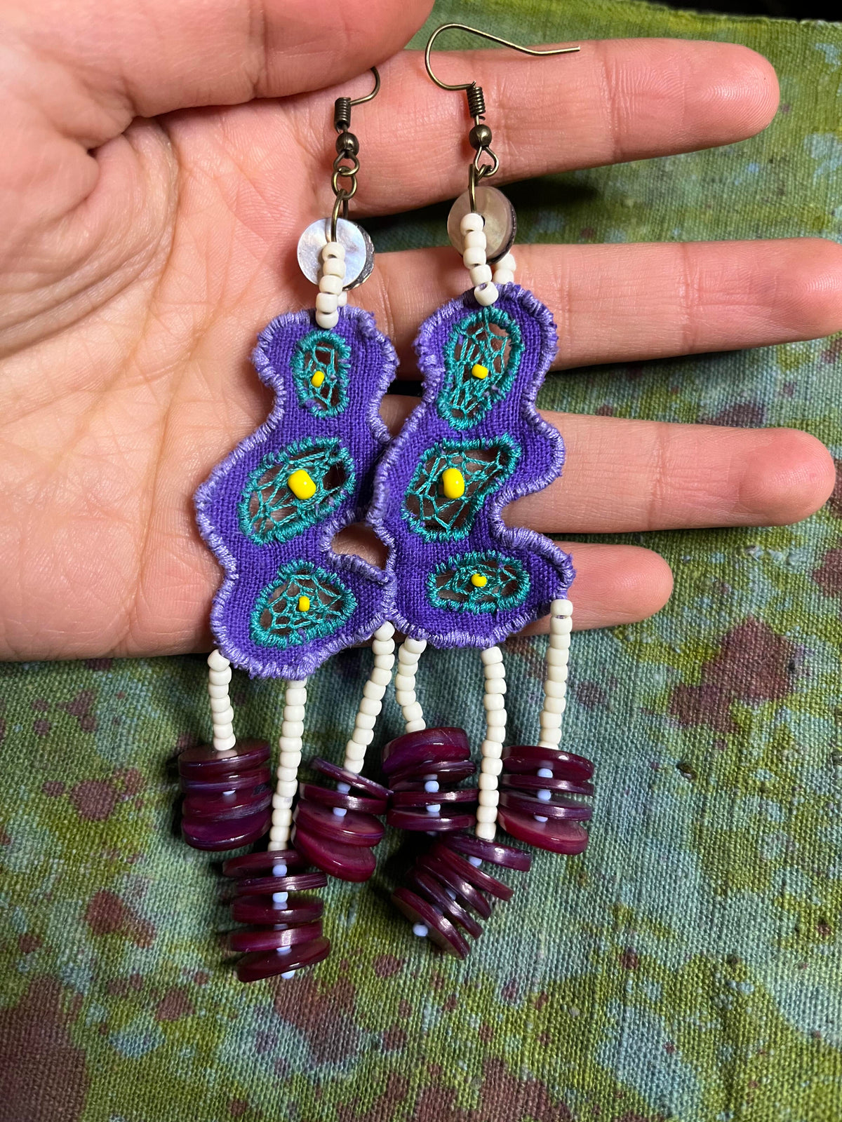 Bohemian Ocean Dream Woven Seaweed Earrings – Handmade Color Explosion