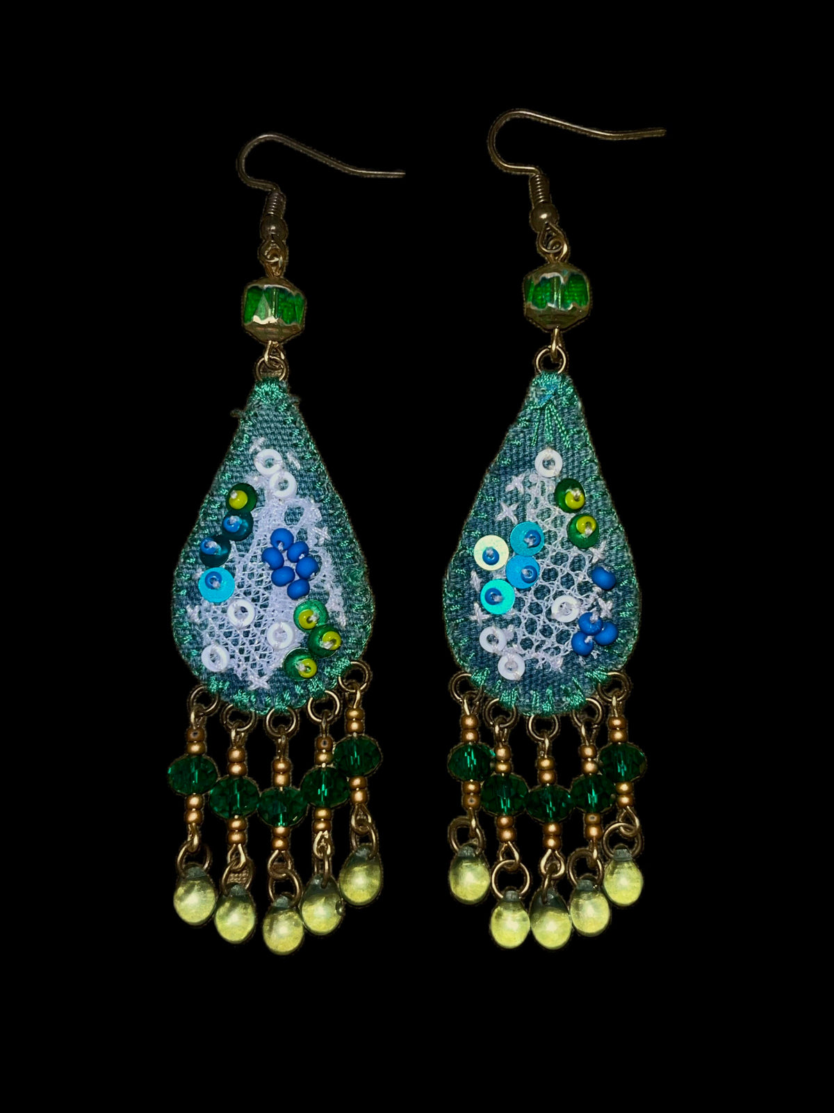 Opulent Pipa Silk & Glass Bead Fringe Earrings – Regal Bohemian Elegance